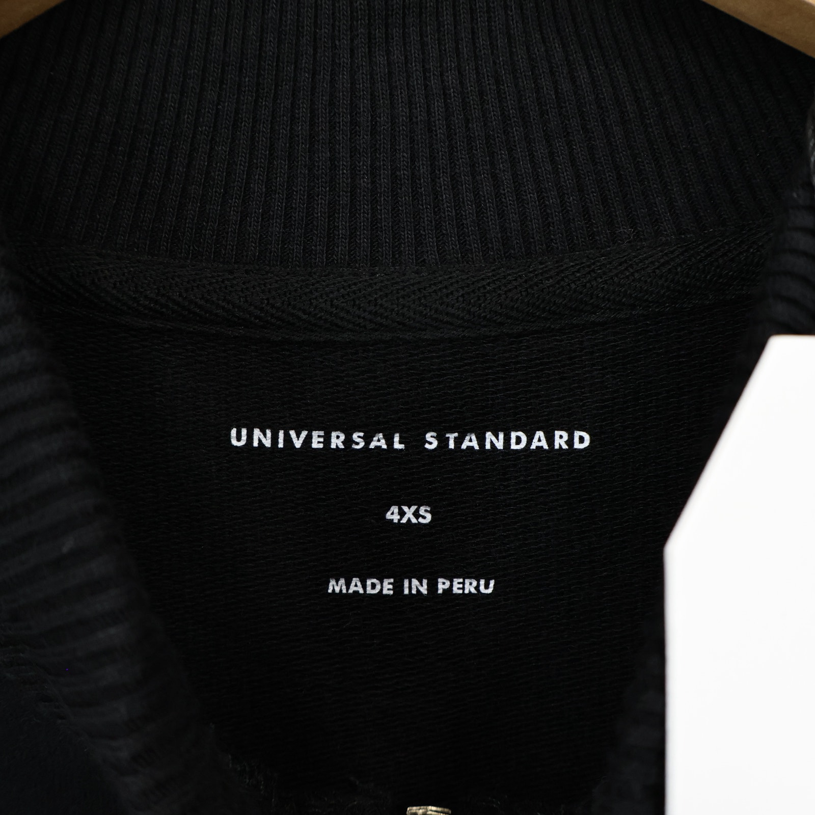 Universal Standard Zoe Half Zip Funnel Neck Top Sweatshirt Black 4xs 00/0 Nwt — image 3 of 7